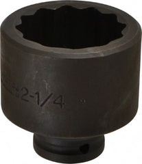 Proto - 3/4" Drive 2-1/4" Standard Impact Socket - 12 Points, 3-1/4" OAL - Exact Tooling