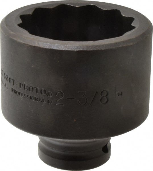 Proto - 3/4" Drive 2-3/8" Standard Impact Socket - 12 Points, 3-3/8" OAL - Exact Tooling