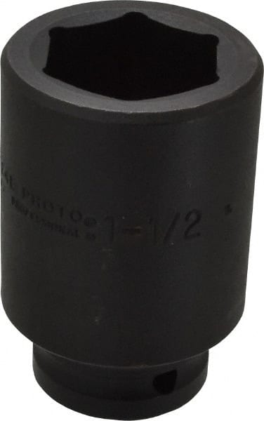 Proto - 3/4" Drive 1-1/2" Deep Impact Socket - 6 Points, 3-1/2" OAL - Exact Tooling