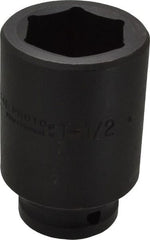 Proto - 3/4" Drive 1-1/2" Deep Impact Socket - 6 Points, 3-1/2" OAL - Exact Tooling