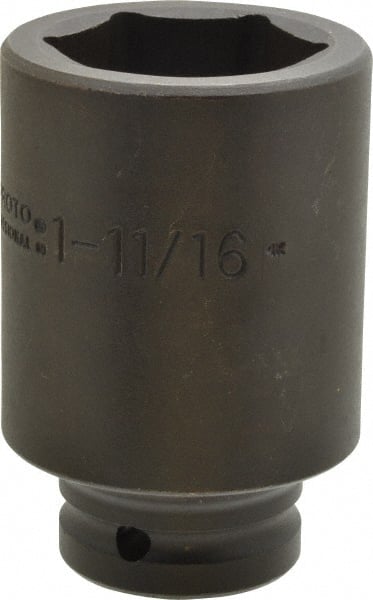 Proto - 3/4" Drive 1-11/16" Deep Impact Socket - 6 Points, 3-7/8" OAL - Exact Tooling
