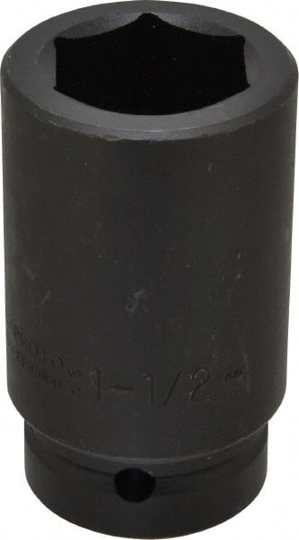 Proto - 1" Drive 1-1/2" Deep Impact Socket - 6 Points, 4" OAL - Exact Tooling