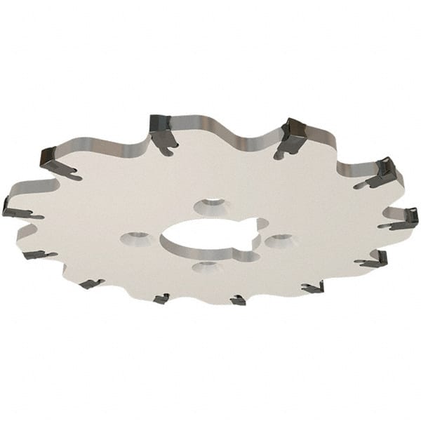 Iscar - Arbor Hole Connection, 0.139" Cutting Width, 0.217" Depth of Cut, 32mm Cutter Diam, 8mm Hole Diam, 4 Tooth Indexable Slotting Cutter - SGSA Toolholder, GSAN 3 Insert, Right Hand Cutting Direction - Exact Tooling