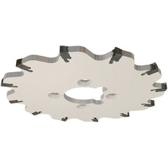 Iscar - Arbor Hole Connection, 0.139" Cutting Width, 0.217" Depth of Cut, 32mm Cutter Diam, 8mm Hole Diam, 4 Tooth Indexable Slotting Cutter - SGSA Toolholder, GSAN 3 Insert, Right Hand Cutting Direction - Exact Tooling