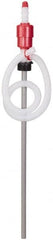 PRO-LUBE - 5 GPM, Polyethylene Hand Operated Siphon Pump - 44-5/16" OAL, For 55 Gal Drums, For Antifreeze, Detergents, Water Based Fluids, Mild Acids, Soaps, Waxes & etc - Exact Tooling