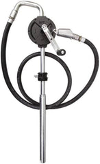 PRO-LUBE - Oil Lubrication 10 Gal/min Flow Cast Iron Rotary Hand Pump - For 15 to 55 Gal Container, Use with Diesel Fuel, Kerosene & Petroleum-Based Fluids, Do Not Use with Water-Based Media - Exact Tooling