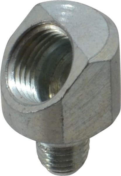 PRO-LUBE - 45° Head Angle, 1/4-28 NPT Steel Grease Fitting Adapter - 1/4" Hex - Exact Tooling