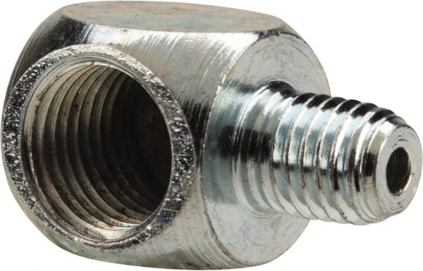 PRO-LUBE - 90° Head Angle, 1/4-27 NPT Steel Grease Fitting Adapter - 1/2" Hex - Exact Tooling