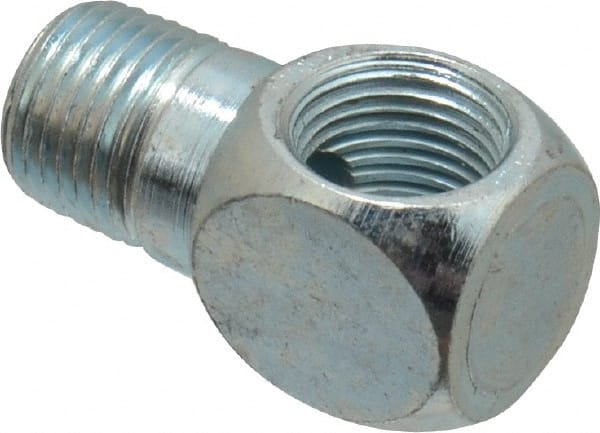 PRO-LUBE - 90° Head Angle, 1/8-27 NPT Steel Grease Fitting Adapter - 1/2" Hex - Exact Tooling