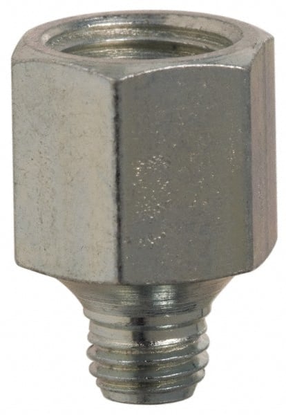 PRO-LUBE - Straight Head Angle, 1/4-28 NPT Steel Grease Fitting Adapter - 1/2" Hex - Exact Tooling