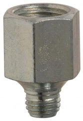 PRO-LUBE - Straight Head Angle, 1/4-28 NPT Steel Grease Fitting Adapter - 1/2" Hex - Exact Tooling