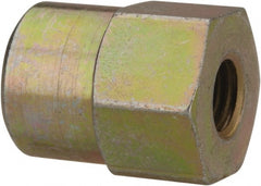 PRO-LUBE - Straight Head Angle, 1/4-28 NPT Steel Grease Fitting Adapter - 1/2" Hex - Exact Tooling
