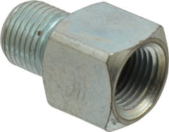 PRO-LUBE - Straight Head Angle, 1/8-27 NPT Steel Grease Fitting Adapter - 1/2" Hex - Exact Tooling