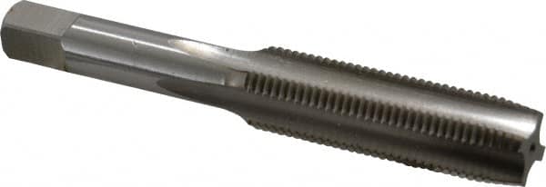 Hertel - 1/2-20 UNF 4 Flute Bright Finish High Speed Steel Straight Flute Standard Hand Tap - Plug, Right Hand Thread, 3-3/8" OAL, 1-21/32" Thread Length, H11 Limit, 0.005" Oversize - Exact Tooling