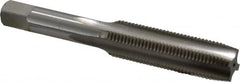 Hertel - 1/2-20 UNF 4 Flute Bright Finish High Speed Steel Straight Flute Standard Hand Tap - Plug, Right Hand Thread, 3-3/8" OAL, 1-21/32" Thread Length, H11 Limit, 0.005" Oversize - Exact Tooling