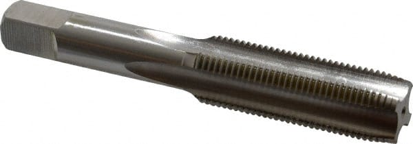 Hertel - 5/8-18 UNF 4 Flute Bright Finish High Speed Steel Straight Flute Standard Hand Tap - Plug, Right Hand Thread, 3-13/16" OAL, 1-13/16" Thread Length, H11 Limit, 0.005" Oversize - Exact Tooling