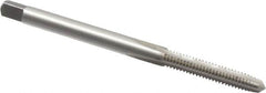 Hertel - #5-40 UNC 3 Flute Bright Finish High Speed Steel Straight Flute Standard Hand Tap - Plug, Right Hand Thread, 1-15/16" OAL, 5/8" Thread Length, H11 Limit, 0.005" Oversize - Exact Tooling