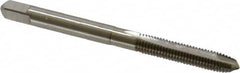 Hertel - #10-32 UNF, 2 Flute, Bright Finish, High Speed Steel Spiral Point Tap - Plug Chamfer, Right Hand Thread, 2-3/8" OAL, 7/8" Thread Length, 0.194" Shank Diam - Exact Tooling