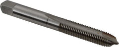 Hertel - 5/16-24 UNF, 2 Flute, Bright Finish, High Speed Steel Spiral Point Tap - Plug Chamfer, Right Hand Thread, 2-23/32" OAL, 1-1/8" Thread Length, 0.318" Shank Diam - Exact Tooling