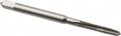 Hertel - #4-40 UNC 3 Flute Bright Finish High Speed Steel Straight Flute Standard Hand Tap - Plug, Right Hand Thread, 1-7/8" OAL, 9/16" Thread Length, H3 Limit, Oversize - Exact Tooling