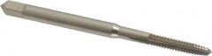 Hertel - #4-40 UNC 3 Flute Bright Finish High Speed Steel Straight Flute Standard Hand Tap - Plug, Right Hand Thread, 1-7/8" OAL, 9/16" Thread Length, H4 Limit - Exact Tooling
