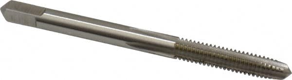 Hertel - #8-32 UNC 4 Flute Bright Finish High Speed Steel Straight Flute Standard Hand Tap - Plug, Right Hand Thread, 2-1/8" OAL, 3/4" Thread Length, H4 Limit - Exact Tooling