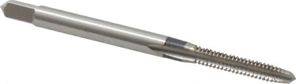 Hertel - #4-40 UNC 3 Flute Bright Finish High Speed Steel Straight Flute Standard Hand Tap - Plug, Right Hand Thread, 1-7/8" OAL, 9/16" Thread Length, H6 Limit - Exact Tooling