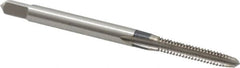 Hertel - #4-40 UNC 3 Flute Bright Finish High Speed Steel Straight Flute Standard Hand Tap - Plug, Right Hand Thread, 1-7/8" OAL, 9/16" Thread Length, H6 Limit - Exact Tooling