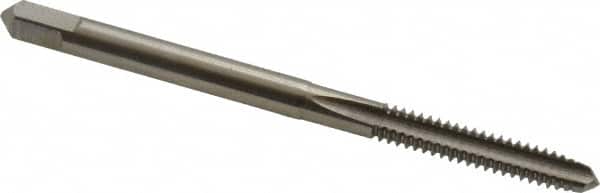 Hertel - #6-32 UNC 3 Flute Bright Finish High Speed Steel Straight Flute Standard Hand Tap - Plug, Right Hand Thread, 2" OAL, 11/16" Thread Length, H6 Limit - Exact Tooling