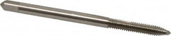 Hertel - #6-40 UNF, 2 Flute, Bright Finish, High Speed Steel Spiral Point Tap - Plug Chamfer, Right Hand Thread, 2" OAL, 11/16" Thread Length, 0.141" Shank Diam - Exact Tooling