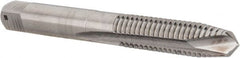 Hertel - 5/16-18 UNC, 2 Flute, Bright Finish, High Speed Steel Spiral Point Tap - Plug Chamfer, Right Hand Thread, 2-23/32" OAL, 1-1/8" Thread Length, 0.318" Shank Diam - Exact Tooling