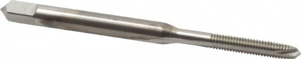 Hertel - #3-56 UNF, 2 Flute, Bright Finish, High Speed Steel Spiral Point Tap - Plug Chamfer, Right Hand Thread, 1-13/16" OAL, 1/2" Thread Length - Exact Tooling
