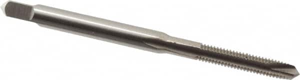 Hertel - #4-48 UNF, 2 Flute, Bright Finish, High Speed Steel Spiral Point Tap - Plug Chamfer, Right Hand Thread, 1-7/8" OAL, 9/16" Thread Length - Exact Tooling