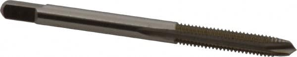 Hertel - #8-36 UNF, 2 Flute, Bright Finish, High Speed Steel Spiral Point Tap - Plug Chamfer, Right Hand Thread, 2-1/8" OAL, 3/4" Thread Length - Exact Tooling