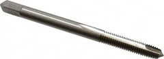 Hertel - #8-36 UNF, 2 Flute, Bright Finish, High Speed Steel Spiral Point Tap - Plug Chamfer, Right Hand Thread, 2-1/8" OAL, 3/4" Thread Length - Exact Tooling