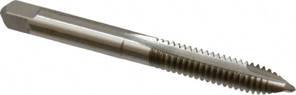 Hertel - 1/4-20 UNC, 2 Flute, Bright Finish, High Speed Steel Spiral Point Tap - Plug Chamfer, Right Hand Thread, 2-1/2" OAL, 1" Thread Length - Exact Tooling