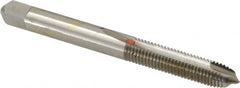 Hertel - 1/4-28 UNF, 2 Flute, Bright Finish, High Speed Steel Spiral Point Tap - Plug Chamfer, Right Hand Thread, 2-1/2" OAL, 1" Thread Length - Exact Tooling