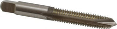 Hertel - 3/8-16 UNC, 3 Flute, Bright Finish, High Speed Steel Spiral Point Tap - Plug Chamfer, Right Hand Thread, 2-15/16" OAL, 1-1/4" Thread Length - Exact Tooling