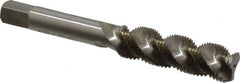 Hertel - M10x1.00 Metric Fine, 3 Flute, 52° Helix, Bottoming Chamfer, Bright Finish, High Speed Steel Spiral Flute STI Tap - 3-5/32" OAL - Exact Tooling