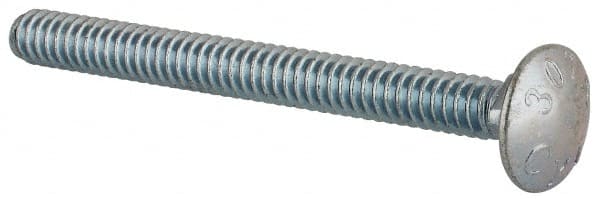 Value Collection - #10-24 UNC 2" Length Under Head, Standard Square Neck, Carriage Bolt - Grade 2 Steel, Zinc-Plated Finish - Exact Tooling