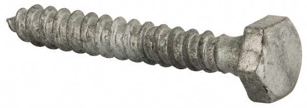 Value Collection - 1/4" Screw, 1-3/4" Length Under Head, Steel, Hex Head Lag Screw - Hot Dipped Galvanized, Grade 2 - Exact Tooling