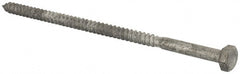 Value Collection - 1/4" Screw, 5-1/2" Length Under Head, Steel, Hex Head Lag Screw - Hot Dipped Galvanized, Grade 2 - Exact Tooling