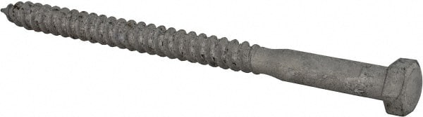 Value Collection - 3/8" Screw, 5-1/2" Length Under Head, Steel, Hex Head Lag Screw - Hot Dipped Galvanized, Grade 2 - Exact Tooling