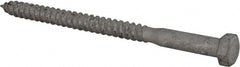 Value Collection - 3/8" Screw, 5-1/2" Length Under Head, Steel, Hex Head Lag Screw - Hot Dipped Galvanized, Grade 2 - Exact Tooling