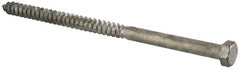 Value Collection - 3/8" Screw, 7" Length Under Head, Steel, Hex Head Lag Screw - Hot Dipped Galvanized, Grade 2 - Exact Tooling