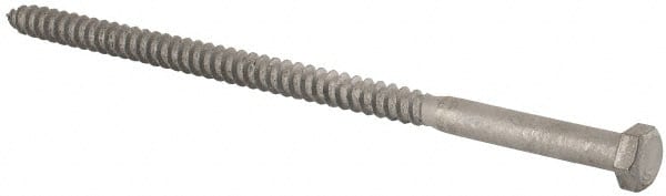 Value Collection - 3/8" Screw, 8" Length Under Head, Steel, Hex Head Lag Screw - Hot Dipped Galvanized, Grade 2 - Exact Tooling