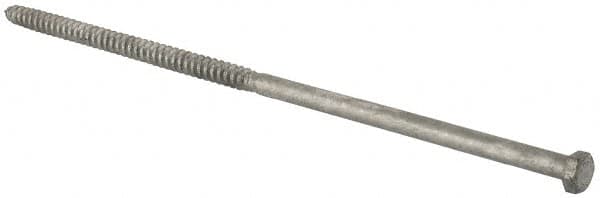Value Collection - 3/8" Screw, 12" Length Under Head, Steel, Hex Head Lag Screw - Hot Dipped Galvanized, Grade 2 - Exact Tooling