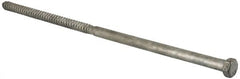 Value Collection - 1/2" Screw, 14" Length Under Head, Steel, Hex Head Lag Screw - Hot Dipped Galvanized, Grade 2 - Exact Tooling