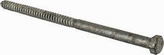 Value Collection - 5/8" Screw, 12" Length Under Head, Steel, Hex Head Lag Screw - Hot Dipped Galvanized, Grade 2 - Exact Tooling