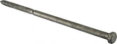 Value Collection - 5/8" Screw, 16" Length Under Head, Steel, Hex Head Lag Screw - Hot Dipped Galvanized, Grade 2 - Exact Tooling